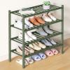 imageSmiry Bamboo Shoe Rack for Closet 5 Tier Wooden Stackable Shoe Organizer Free Standing Shoes Storage Shelf for Entryway Front Door Entrance BrownGreen