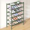 imageSmiry Bamboo Shoe Rack for Closet 5 Tier Wooden Stackable Shoe Organizer Free Standing Shoes Storage Shelf for Entryway Front Door Entrance BrownGreen