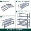 imageSmiry Bamboo Shoe Rack for Closet 5 Tier Wooden Stackable Shoe Organizer Free Standing Shoes Storage Shelf for Entryway Front Door Entrance BrownGrey