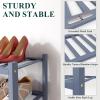 imageSmiry Bamboo Shoe Rack for Closet 5 Tier Wooden Stackable Shoe Organizer Free Standing Shoes Storage Shelf for Entryway Front Door Entrance BrownGrey