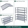 imageSmiry Bamboo Shoe Rack for Closet 5 Tier Wooden Stackable Shoe Organizer Free Standing Shoes Storage Shelf for Entryway Front Door Entrance BrownGrey