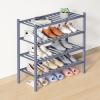 imageSmiry Bamboo Shoe Rack for Closet 5 Tier Wooden Stackable Shoe Organizer Free Standing Shoes Storage Shelf for Entryway Front Door Entrance BrownGrey