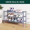 imageSmiry Bamboo Shoe Rack for Closet 5 Tier Wooden Stackable Shoe Organizer Free Standing Shoes Storage Shelf for Entryway Front Door Entrance BrownGrey