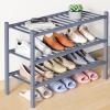 imageSmiry Bamboo Shoe Rack for Closet 5 Tier Wooden Stackable Shoe Organizer Free Standing Shoes Storage Shelf for Entryway Front Door Entrance BrownGrey