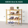 imageSmiry Bamboo Shoe Rack for Closet 5 Tier Wooden Stackable Shoe Organizer Free Standing Shoes Storage Shelf for Entryway Front Door Entrance BrownNatural