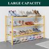 imageSmiry Bamboo Shoe Rack for Closet 5 Tier Wooden Stackable Shoe Organizer Free Standing Shoes Storage Shelf for Entryway Front Door Entrance BrownNatural