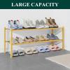 imageSmiry Bamboo Shoe Rack for Closet 5 Tier Wooden Stackable Shoe Organizer Free Standing Shoes Storage Shelf for Entryway Front Door Entrance BrownNatural