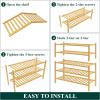 imageSmiry Bamboo Shoe Rack for Closet 5 Tier Wooden Stackable Shoe Organizer Free Standing Shoes Storage Shelf for Entryway Front Door Entrance BrownNatural