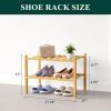 imageSmiry Bamboo Shoe Rack for Closet 5 Tier Wooden Stackable Shoe Organizer Free Standing Shoes Storage Shelf for Entryway Front Door Entrance BrownNatural