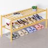imageSmiry Bamboo Shoe Rack for Closet 5 Tier Wooden Stackable Shoe Organizer Free Standing Shoes Storage Shelf for Entryway Front Door Entrance BrownNatural