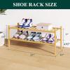 imageSmiry Bamboo Shoe Rack for Closet 5 Tier Wooden Stackable Shoe Organizer Free Standing Shoes Storage Shelf for Entryway Front Door Entrance BrownNatural