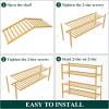 imageSmiry Bamboo Shoe Rack for Closet 5 Tier Wooden Stackable Shoe Organizer Free Standing Shoes Storage Shelf for Entryway Front Door Entrance BrownNatural