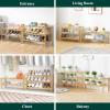 imageSmiry Bamboo Shoe Rack for Closet 5 Tier Wooden Stackable Shoe Organizer Free Standing Shoes Storage Shelf for Entryway Front Door Entrance BrownNatural