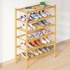 imageSmiry Bamboo Shoe Rack for Closet 5 Tier Wooden Stackable Shoe Organizer Free Standing Shoes Storage Shelf for Entryway Front Door Entrance BrownNatural