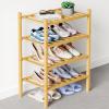 imageSmiry Bamboo Shoe Rack for Closet 5 Tier Wooden Stackable Shoe Organizer Free Standing Shoes Storage Shelf for Entryway Front Door Entrance BrownNatural