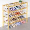 imageSmiry Bamboo Shoe Rack for Closet 5 Tier Wooden Stackable Shoe Organizer Free Standing Shoes Storage Shelf for Entryway Front Door Entrance BrownNatural