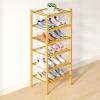 imageSmiry Bamboo Shoe Rack for Closet 5 Tier Wooden Stackable Shoe Organizer Free Standing Shoes Storage Shelf for Entryway Front Door Entrance BrownNatural
