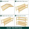 imageSmiry Bamboo Shoe Rack for Closet 5 Tier Wooden Stackable Shoe Organizer Free Standing Shoes Storage Shelf for Entryway Front Door Entrance BrownNatural