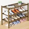 imageSmiry Bamboo Shoe Rack for Closet 5 Tier Wooden Stackable Shoe Organizer Free Standing Shoes Storage Shelf for Entryway Front Door Entrance BrownWalnut