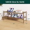 imageSmiry Bamboo Shoe Rack for Closet 5 Tier Wooden Stackable Shoe Organizer Free Standing Shoes Storage Shelf for Entryway Front Door Entrance BrownWalnut