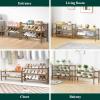 imageSmiry Bamboo Shoe Rack for Closet 5 Tier Wooden Stackable Shoe Organizer Free Standing Shoes Storage Shelf for Entryway Front Door Entrance BrownWalnut
