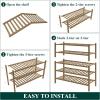 imageSmiry Bamboo Shoe Rack for Closet 5 Tier Wooden Stackable Shoe Organizer Free Standing Shoes Storage Shelf for Entryway Front Door Entrance BrownWalnut