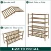 imageSmiry Bamboo Shoe Rack for Closet 5 Tier Wooden Stackable Shoe Organizer Free Standing Shoes Storage Shelf for Entryway Front Door Entrance BrownWalnut