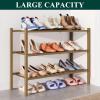 imageSmiry Bamboo Shoe Rack for Closet 5 Tier Wooden Stackable Shoe Organizer Free Standing Shoes Storage Shelf for Entryway Front Door Entrance BrownWalnut