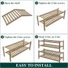 imageSmiry Bamboo Shoe Rack for Closet 5 Tier Wooden Stackable Shoe Organizer Free Standing Shoes Storage Shelf for Entryway Front Door Entrance BrownWalnut