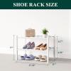 imageSmiry Bamboo Shoe Rack for Closet 5 Tier Wooden Stackable Shoe Organizer Free Standing Shoes Storage Shelf for Entryway Front Door Entrance BrownWhite