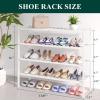 imageSmiry Bamboo Shoe Rack for Closet 5 Tier Wooden Stackable Shoe Organizer Free Standing Shoes Storage Shelf for Entryway Front Door Entrance BrownWhite