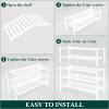 imageSmiry Bamboo Shoe Rack for Closet 5 Tier Wooden Stackable Shoe Organizer Free Standing Shoes Storage Shelf for Entryway Front Door Entrance BrownWhite