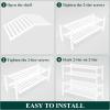 imageSmiry Bamboo Shoe Rack for Closet 5 Tier Wooden Stackable Shoe Organizer Free Standing Shoes Storage Shelf for Entryway Front Door Entrance BrownWhite
