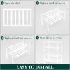 imageSmiry Bamboo Shoe Rack for Closet 5 Tier Wooden Stackable Shoe Organizer Free Standing Shoes Storage Shelf for Entryway Front Door Entrance BrownWhite