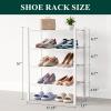 imageSmiry Bamboo Shoe Rack for Closet 5 Tier Wooden Stackable Shoe Organizer Free Standing Shoes Storage Shelf for Entryway Front Door Entrance BrownWhite