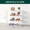 imageSmiry Bamboo Shoe Rack for Closet 5 Tier Wooden Stackable Shoe Organizer Free Standing Shoes Storage Shelf for Entryway Front Door Entrance BrownWhite