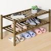 imageSmiry Bamboo Shoe Rack for Closet 5 Tier Wooden Stackable Shoe Organizer Free Standing Shoes Storage Shelf for Entryway Front Door Entrance BrownWalnut