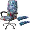 imageSmiry Stretch Printed Office Computer Chair Covers2 Pcs Soft Office Chair Armrest Covers Blue Green