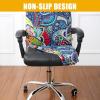 imageSmiry Jacquard Office Chair Seat Covers Black and Office Chair Covers with Zipper Large Paisley 2 Item Bundle
