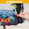 imageSmiry Jacquard Office Chair Seat Covers Black and Office Chair Covers with Zipper Large Paisley 2 Item Bundle