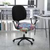 imageSmiry Stretch Jacquard Office Computer Chair Seat Covers and Printed Office Computer Chair Seat Covers 2 Item Bundle