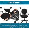 imageSmiry Stretch Office Computer Chair Covers Seat  Backrest Cover Black 2 Items Bundle
