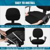 imageSmiry Stretch Office Computer Chair Covers Seat  Backrest Cover Dark Grey 2 Items Bundle