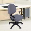 imageSmiry Stretch Office Computer Chair Covers Seat  Backrest Cover Grey 2 Items Bundle
