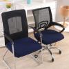 imageSmiry Stretch Office Computer Chair Covers Seat  Backrest Cover Navy Blue 2 Items Bundle