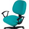 imageSmiry Stretch Office Computer Chair Covers Seat  Backrest Cover Peacock Green 2 Items Bundle