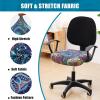 imageSmiry Stretch Printed Computer Office Chair Covers Large and Printed Office Computer Chair Seat Covers Blue Green 2 Item Bundle
