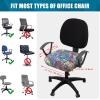imageSmiry Stretch Printed Computer Office Chair Covers Large and Printed Office Computer Chair Seat Covers Blue Green 2 Item Bundle