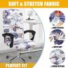 imageSmiry Stretch Printed Computer Office Chair Covers Large and Stretch Printed Office Computer Chair Covers Beige 2 Item Bundle
