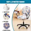 imageSmiry Stretch Printed Computer Office Chair Covers Large and Stretch Printed Office Computer Chair Covers Beige 2 Item Bundle
